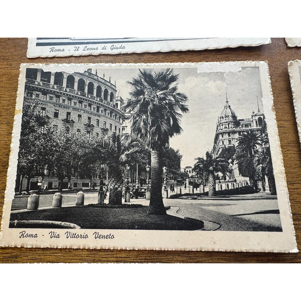 Vintage Rome Italy Postcard Lot of 6 Black White Deckle Edge Unposted - Picture 6 of 16